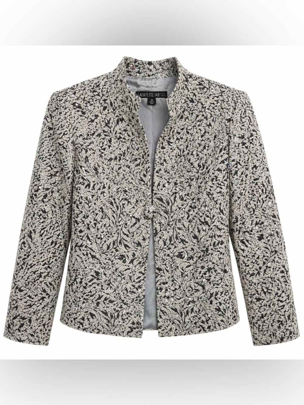 Lafayette 148 Floral Metallic Jacquard Blazer Luxe Career Core Jacket-Sz 14